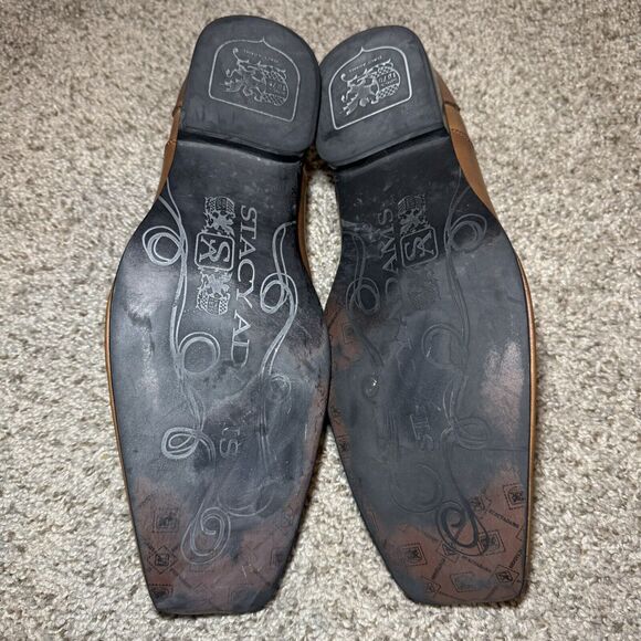 Stacy Adams Brown Dress Shoes Size 10.5 M Slip On - Picture 8 of 9